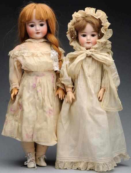 Appraisal: Lot of German Bisque Dolls Bisque socket heads sleeping eyes