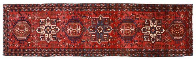 Appraisal: Hand-tied Persian Karaja runner rug approx ' l ' w