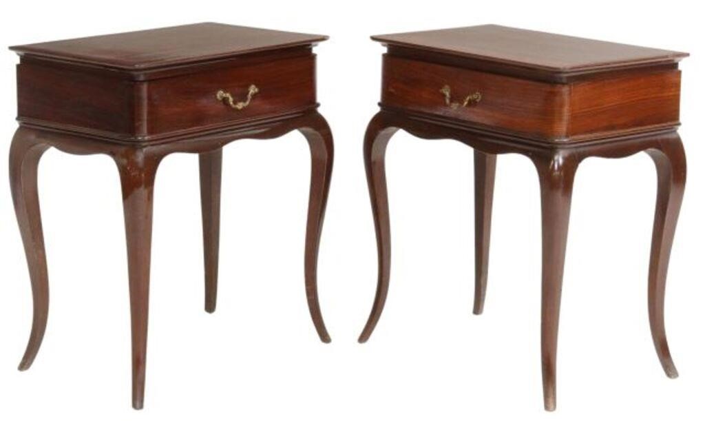 Appraisal: pair Italian modern rosewood nightstands c s having rounded rectangular