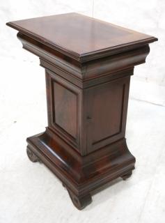 Appraisal: Flame Mahogany Podium One Door Stand Empire styl Flame Mahogany