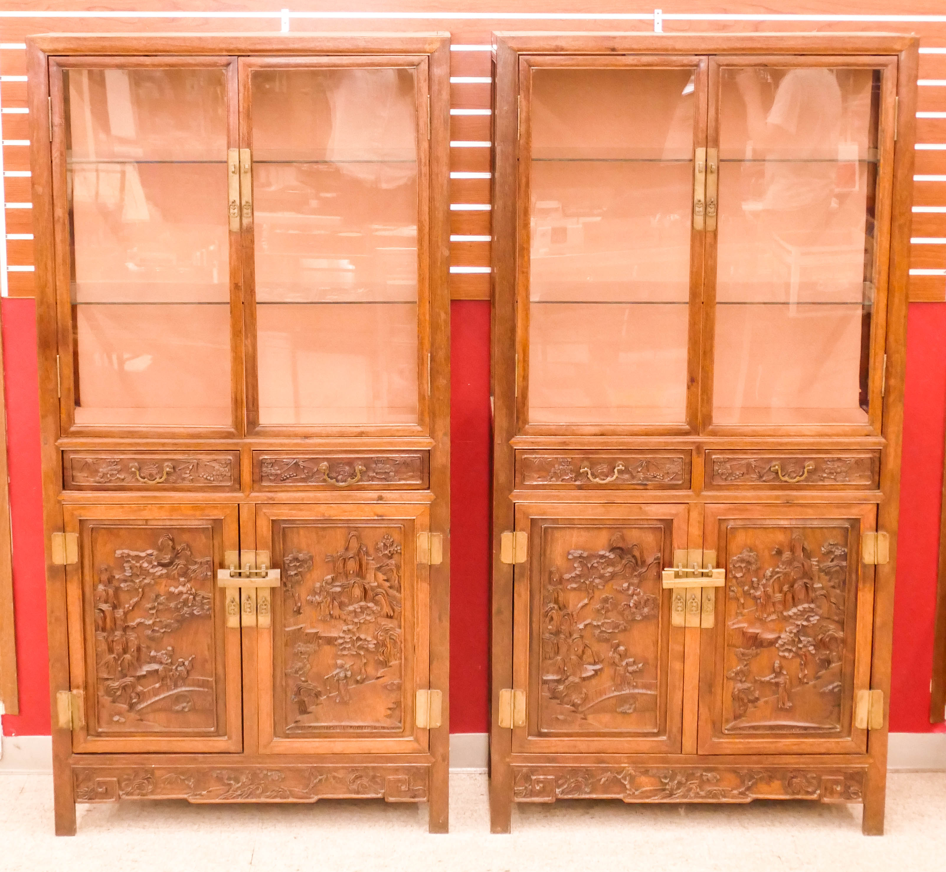 Appraisal: Pair Chinese Qing Rosewood Cabinets ''x ''x '' Matched pair