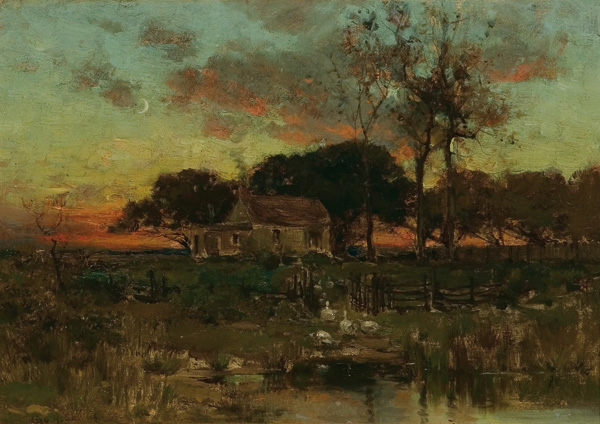 Appraisal: SMILLIE GEORGE HENRY American - Sunset on the Farm oil