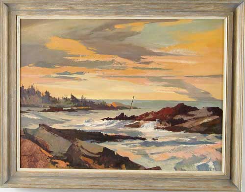 Appraisal: LAURENCE PHILIP SISSON American - SUNSET OVER MAINE COAST Oil