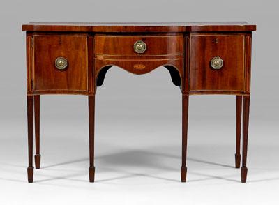 Appraisal: Fine Hepplewhite inlaid sideboard mahogany with mahogany and pine secondary