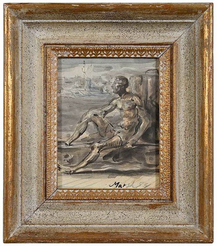 Appraisal: Reginald Marsh New York Vermont - Sitting on the Dock