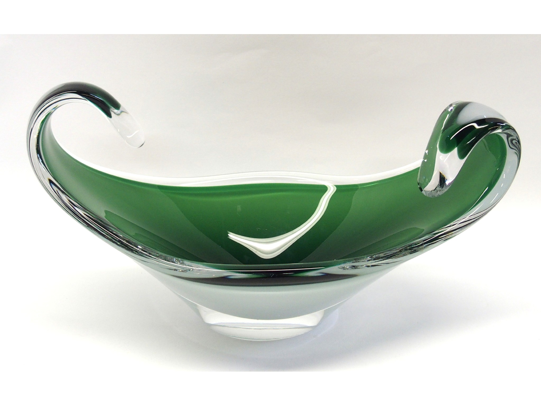 Appraisal: Swedish Flygsfors glass dish designed by Paul Kedelv