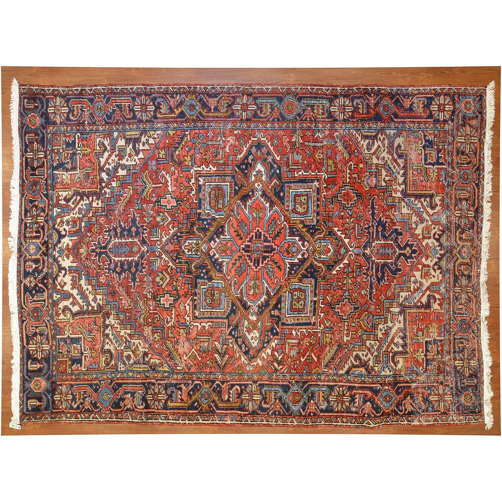 Appraisal: Semi-Antique Heriz Rug Persia x Second quarter- th century hand-knotted