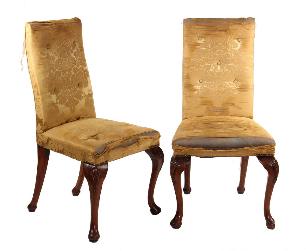 Appraisal: PAIR OF SIDECHAIRS - Georgian Style Sidechairs upholstered square backs