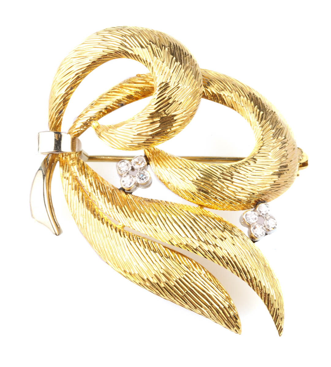 Appraisal: A Lovely Diamond and Gold Brooch K yellow and white