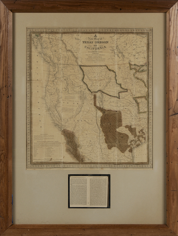 Appraisal: New Map of Texas Oregon and California published by S