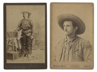 Appraisal: Two Cabinet Card Photos of Wild West Performers Including a