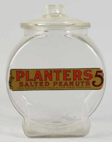 Appraisal: Planters Peanut Fishbowl Jar with Original Label Description Almost no