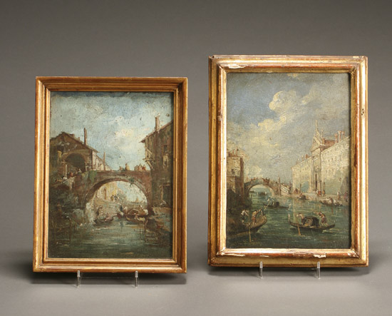 Appraisal: Circle of Francesco Guardi Italian - Venetian View with the