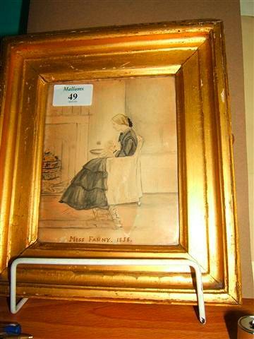 Appraisal: A small Victorian English School watercolour 'Miss Fanny' dated x