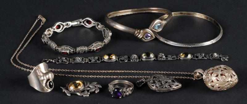 Appraisal: Lot of Sterling Silver Jewelry Pieces Description Includes four bracelets