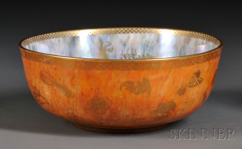 Appraisal: Wedgwood Dragon Lustre Bowl England c Z with gilded ornament