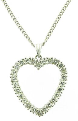 Appraisal: A diamond set heart pendant Set in white gold