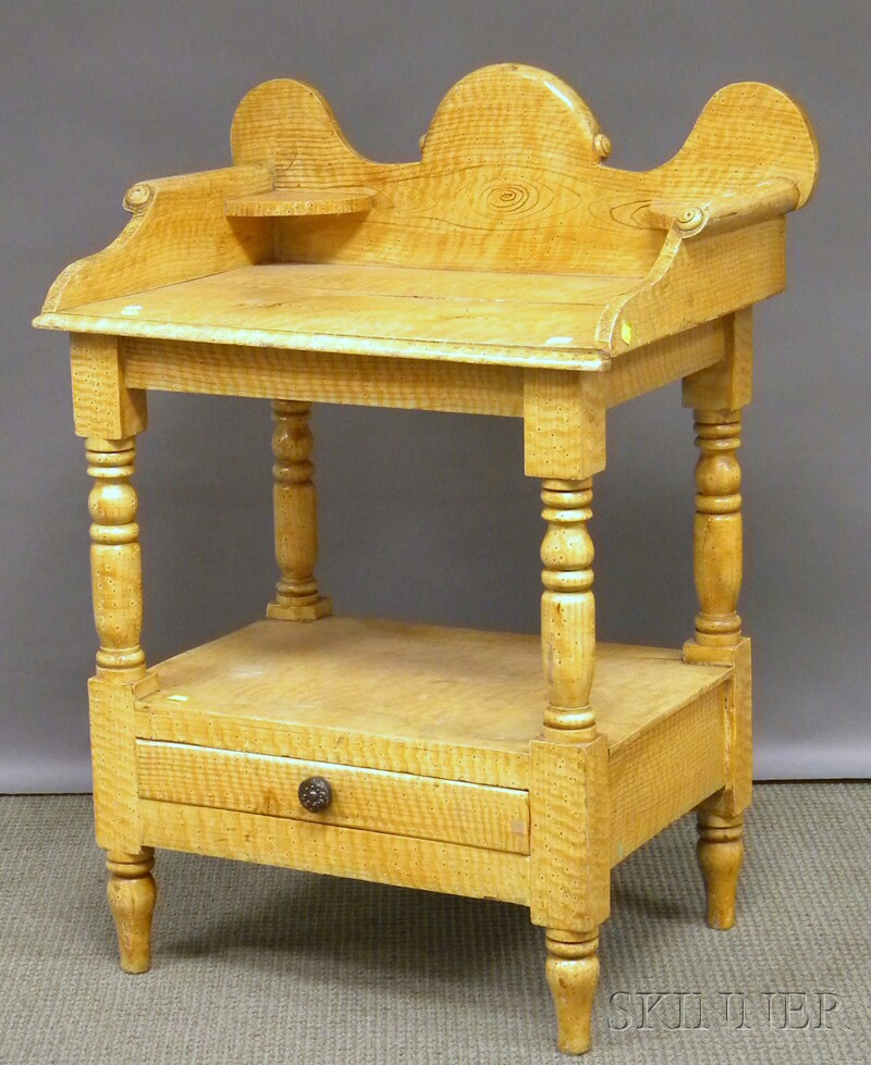 Appraisal: Country Classical Grain-painted Wood Washstand ht wd in