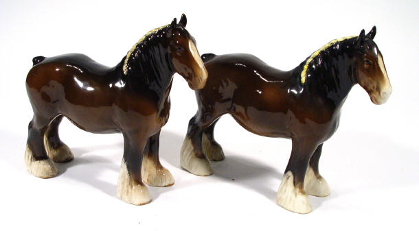 Appraisal: Two hand painted Beswick shire horses factory marks to undersides