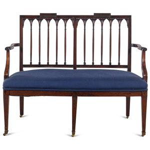 Appraisal: A Rare Federal Carved Mahogany Double Chair Back Settee In