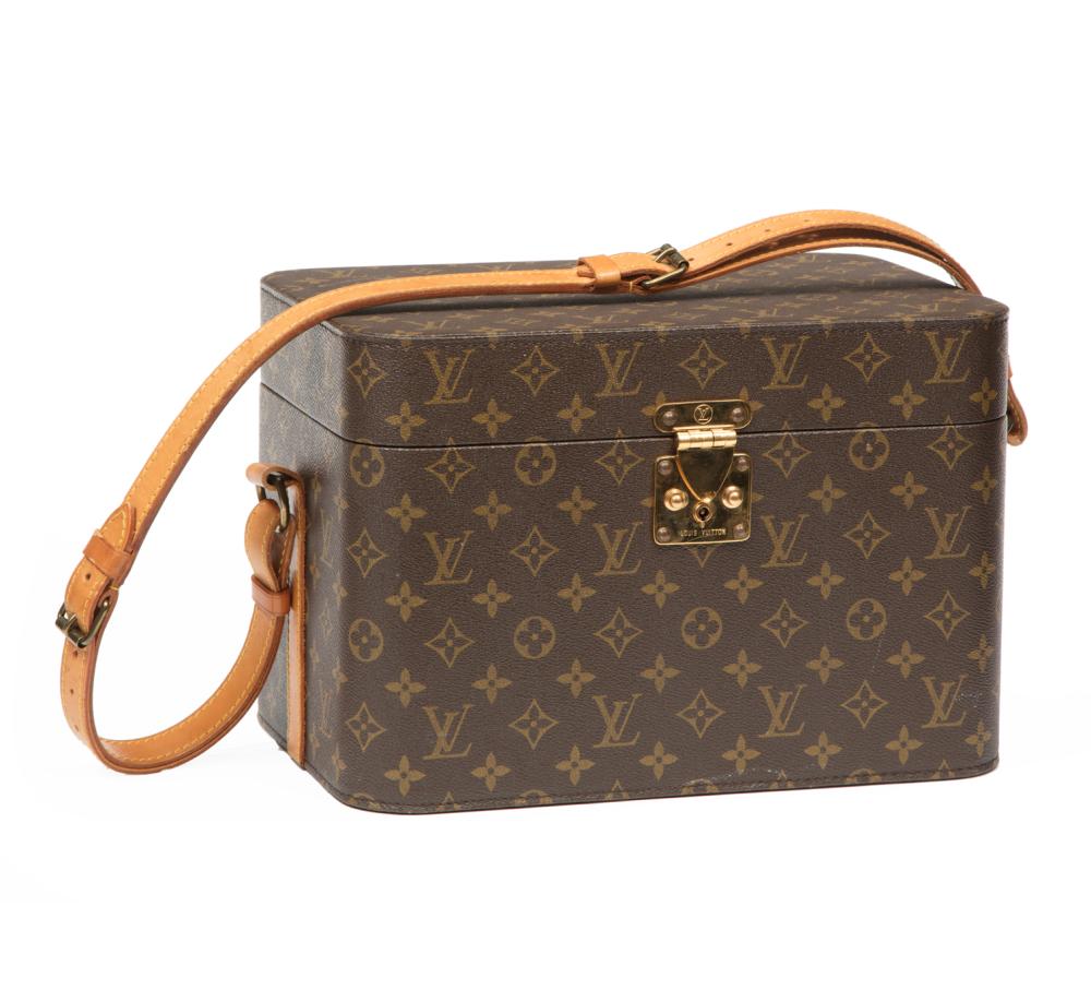 Appraisal: Louis Vuitton Leather and Monogram Canvas Train Case variously marked