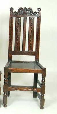 Appraisal: AN OAK HIGH BACK SIDE CHAIR late th century the