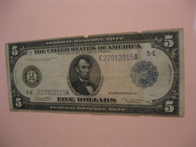 Appraisal: U S Federal Reserve Note large size White Mellon