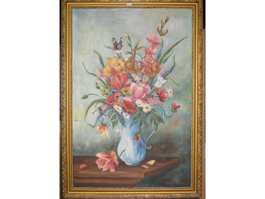 Appraisal: EVELYN COOTE Oil on canvas still life signed