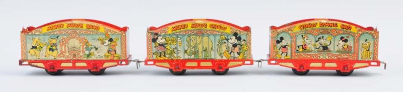 Appraisal: Lot Of Lionel O Gauge Disney Circus Train Cars Tin