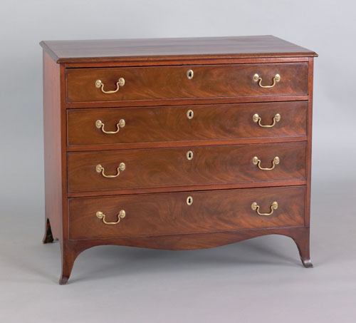 Appraisal: George III mahogany chest of drawers late th c the