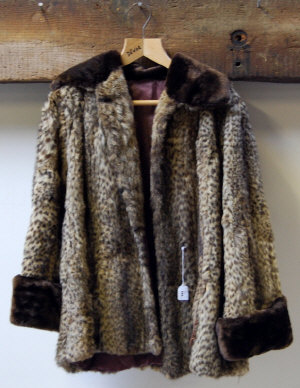 Appraisal: Coney fur jacket with leopard markings and beaver lamb collar