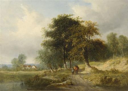 Appraisal: SAMUEL DAVID COLKETT - FAGGOT GATHERERS ON A COUNTRY LANE