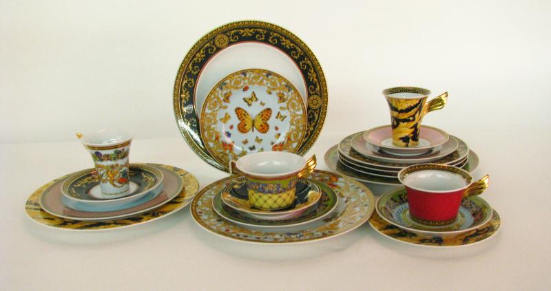 Appraisal: Rosenthal Versace Russian Dream Porcelain five piece place setting for