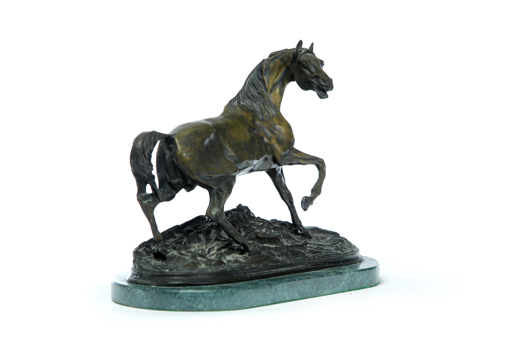 Appraisal: BRONZE HORSE AFTER PIERRE JULES MENE FRANCE - Signed Prancing