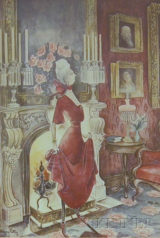 Appraisal: Framed Print of a Woman in an Interior After Mary