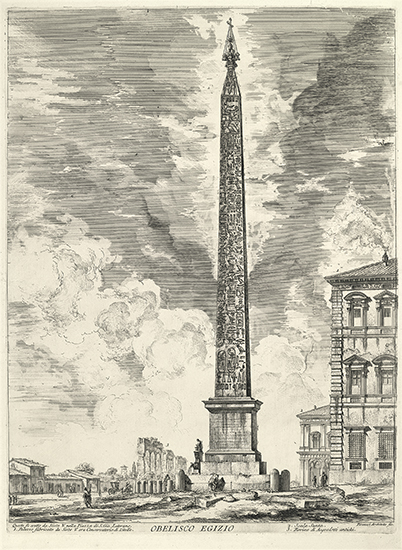 Appraisal: GIOVANNI B PIRANESI Obelisco Egizio Etching x mm x inches