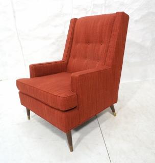 Appraisal: Modern Wine Fabric Lounge Chair Tufted back Tap Modern Wine