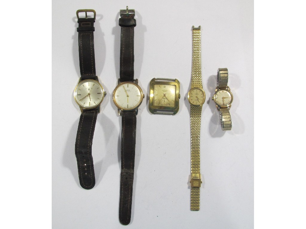 Appraisal: Lot comprising three gents watches by Roamer Favre-Leuba and Oris