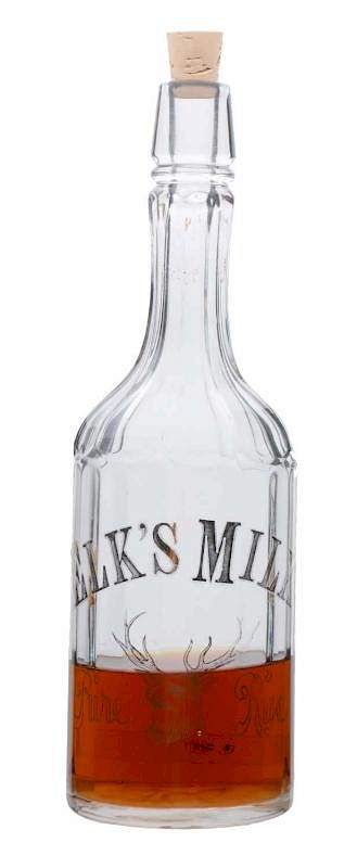 Appraisal: Elk's Milk Pure Rye Whiskey Bottle Gold enameled lettering Excellent