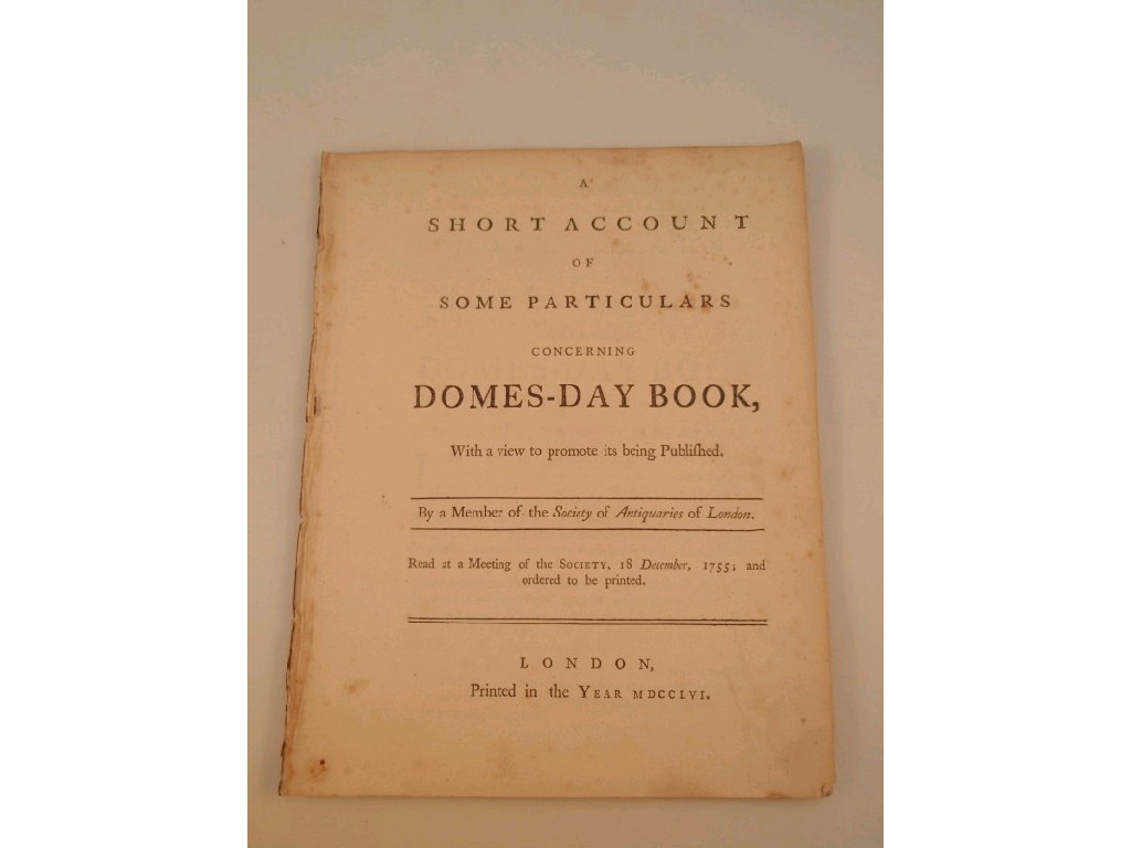 Appraisal: A short account of some particulars concerning Domesday Book London