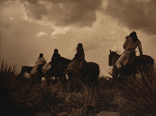 Appraisal: CURTIS EDWARD S - Apache The Storm Sepia-toned silver border