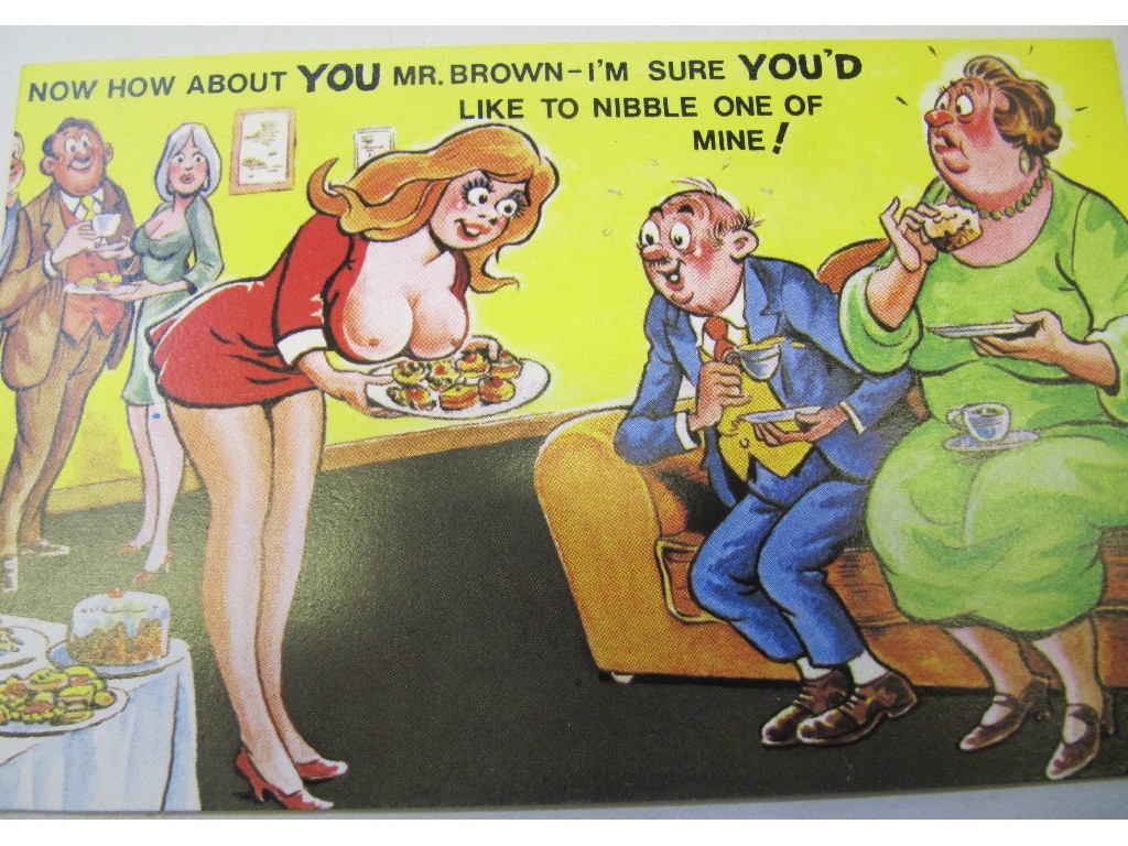 Appraisal: Lot comprising five albums of saucy postcards