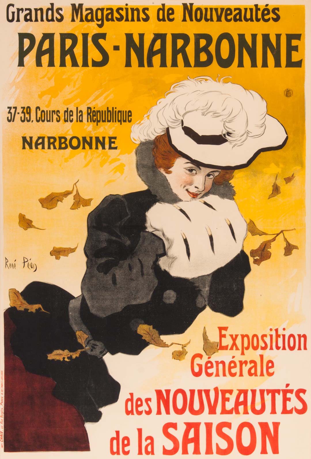 Appraisal: Rene Pean Paris-Norbonne litho ad poster Rene Louis Pean French