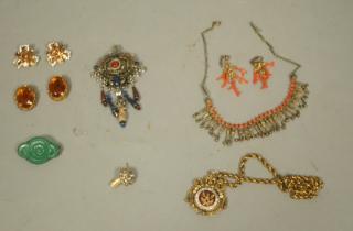 Appraisal: pc Vintage Costume Jewelry Lot Rhinestones cor pc Vintage Costume