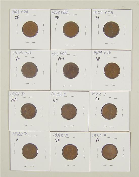 Appraisal: Better Date Lincoln Cents Six -VDB first year of issue