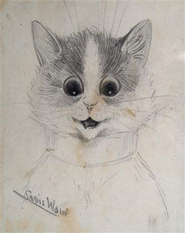 Appraisal: LOUIS WAIN British - A study of a cat signed