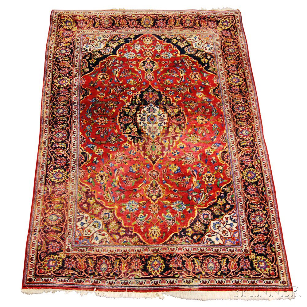 Appraisal: Kashan Rug Central Persia mid- th century color run throughout