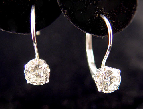 Appraisal: CTW DIAMOND LEVER BACK EARRINGS K white gold earrings One