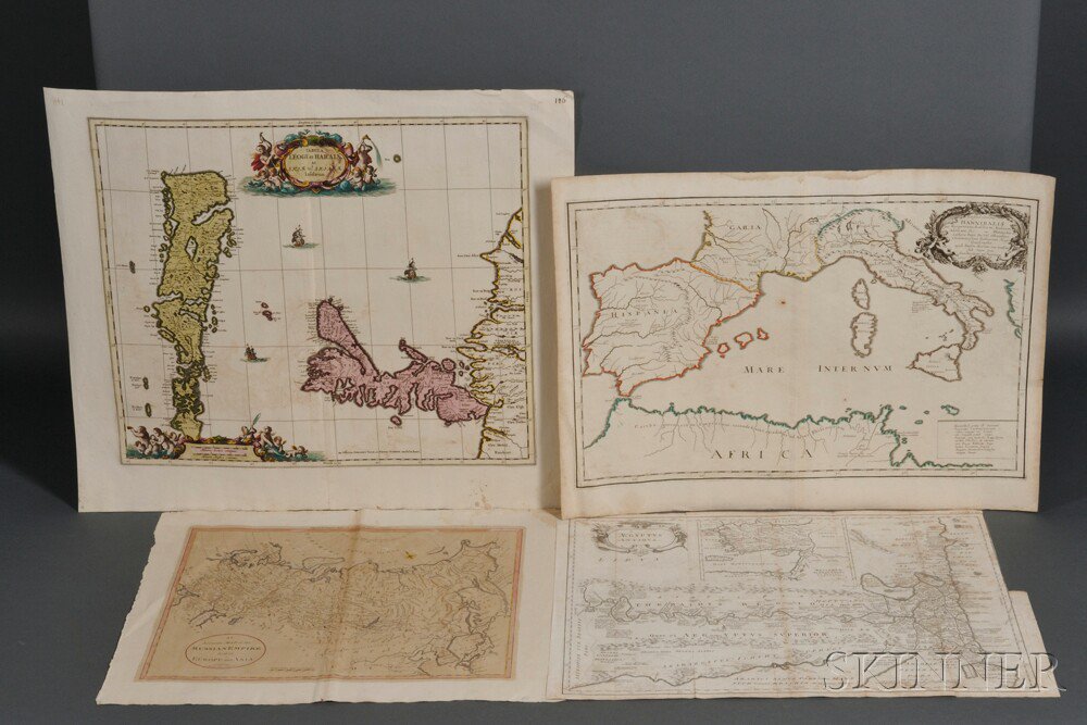 Appraisal: Map Lot Five engraved maps on paper including the Isles