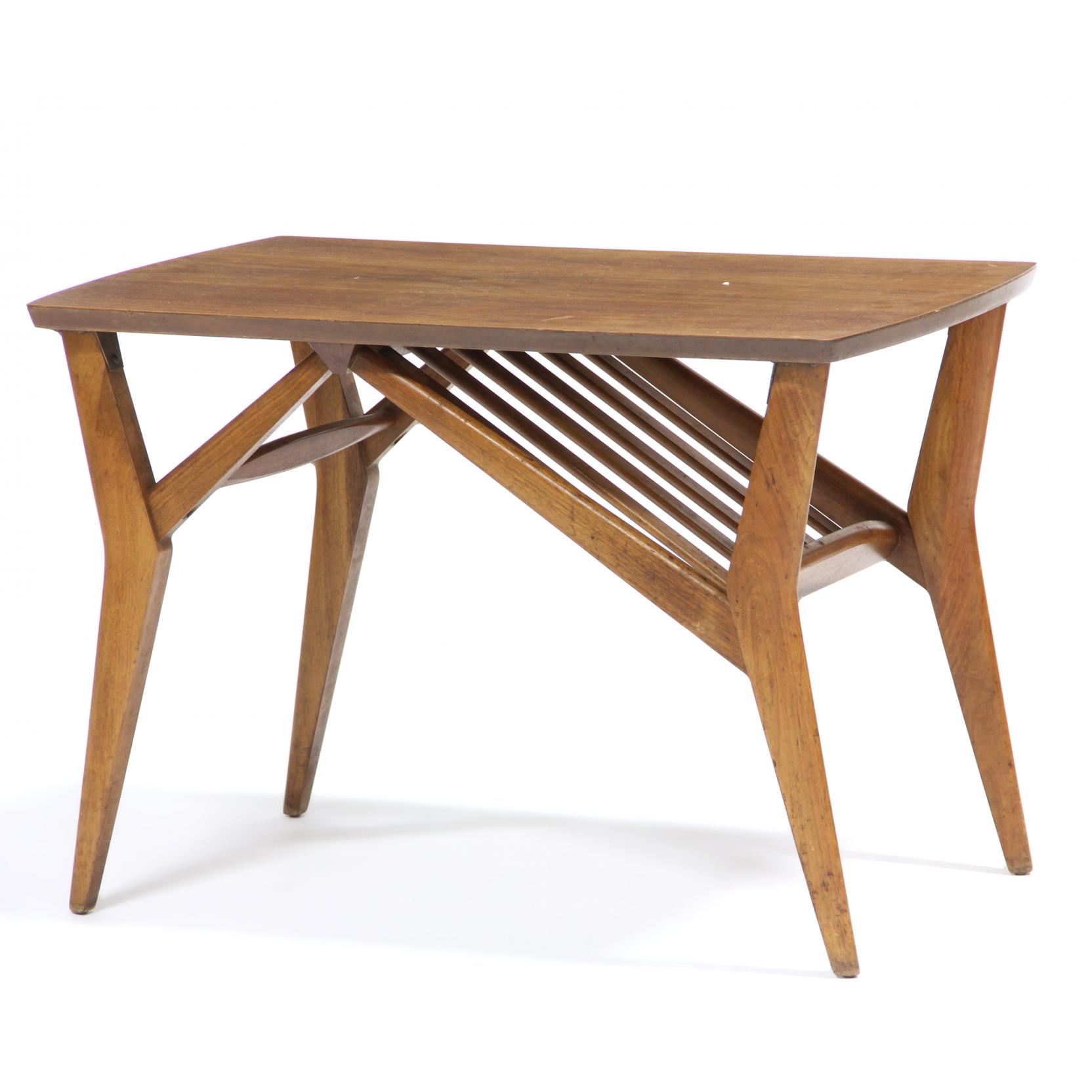 Appraisal: Mersman Modernist Side Table s teak labeled x x in